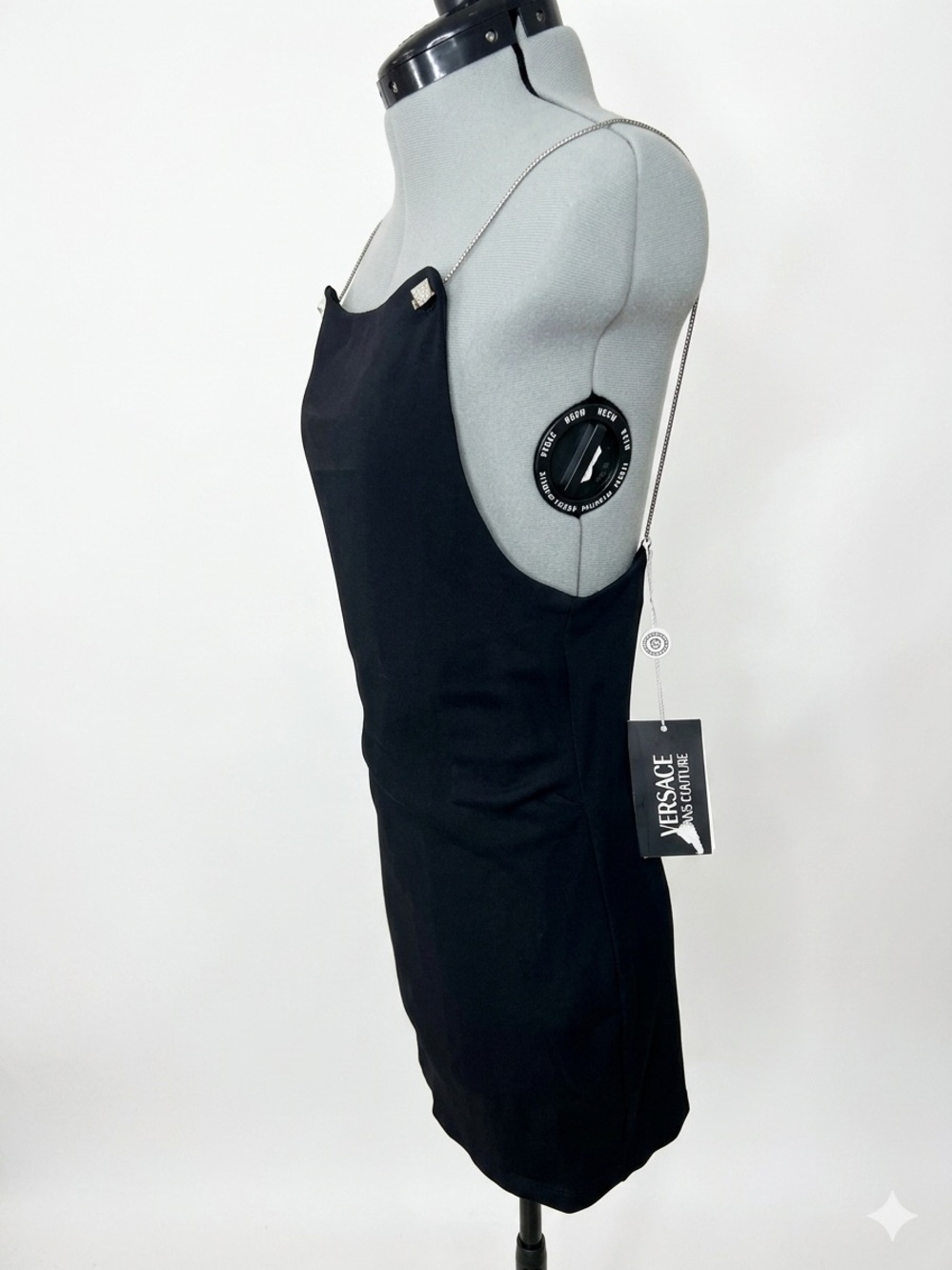 NWT Versace Jeans Couture Black Slip Mini Dress IT 42 US 2/4